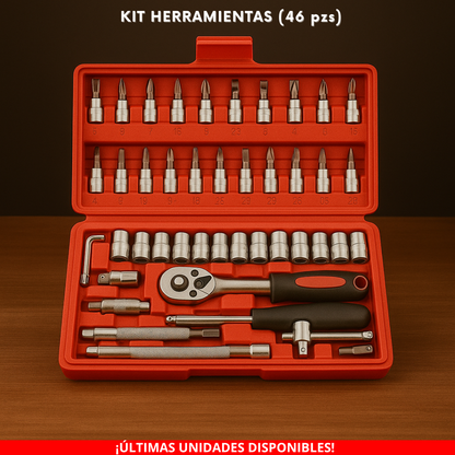 ¡Combo! Taladro DEWALT + 2 Baterías + Kit de Herramientas (46 Pzs)